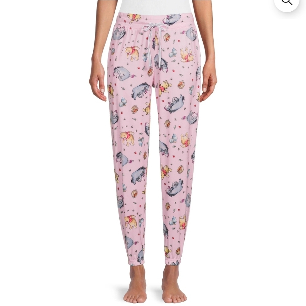 Disney Winnie The Pooh Lounge Pants Pink Womens Sleep Joggers Size Medium